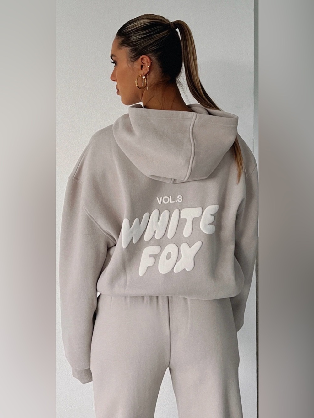 White Fox Offstage Hoodie Volume 3 in color Moon size XXS/XS